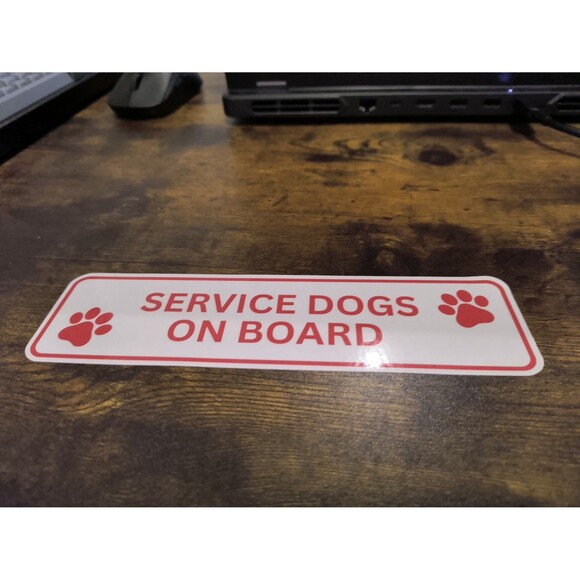 Service Dogs On Board Sticker Decal Vinyl Waterproof (2 Pack) - Picture 3 of 3